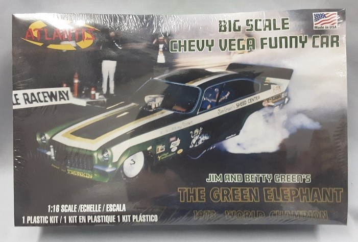 Atlantis Large 1/16 Scale Chevy Vega Funny Car The Green Elephant Plastic Model