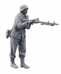 1/16 Scale Die-Cast Resin Figure Model Kit German Half Track Gunner Unassembl…