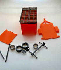 1/25 Drag Week Style Enclosed Cargo Trailer Rack Wheels 1:25 Scale Diorama Kit