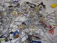 Large Plastic Model Parts Lot with Chrome and Exhaust Pipes