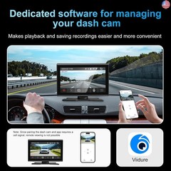 7″ Wireless CarPlay Screen for Car- 4K Touchscreen, 4K Dash Cam &1080P Rear