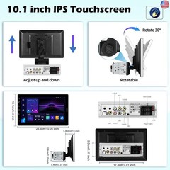 10.1 inch Single Din Touchscreen Radio 10 inch Car Stereo with Wireless Carplay