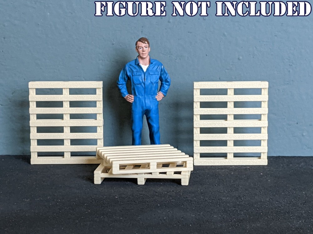 1/24 1/25 Scale Wood” Shipping Pallets – For model truck/car diorama (set of 3)