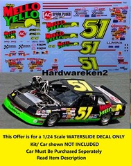 NASCAR DECAL #51 MELLO YELLO 1990 CHEVROLET LUMINA COLE TRICKLE- DAYS OF THUNDER