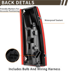 Tail Light Assembly Compatible With Chevy GMC C/K Truck 1988-1998, 1995-2000 Tah