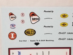 1933 Willys Coupe DECAL SHEET from AMT 1:25 Model Kit 33 MALCO GASSER DECALS