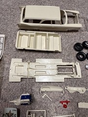 Jo-Han Plymouth Police Emergency Wagon 1:25 Model Kit #C-5100 (STARTED / READ)