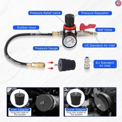 Turbo System Leakage Tester Kit with 4 Pairs of Stepped Adapters 1-3/8″ to