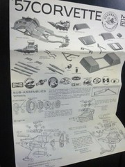 Vintage MPC 1957 Corvette model kit INSTRUCTIONS only