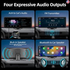 Wireless Carplay Screen for Car, 10.26″ HD Car Stereo Touch Screen with Android