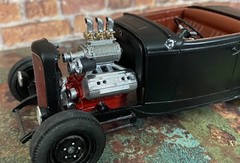 1/24 Scale: Supercharged Ford Flathead Engine W/ Ardun Heads; Resin; 3D Print.