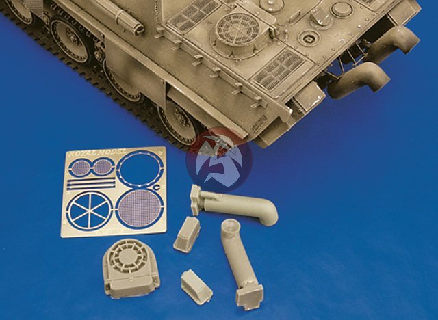 Royal Model 1/35 Tank Exhaust Mufflers Panther Ausf.G / Jagdpanther Family 050