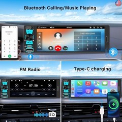 Single Din Car Radio, Touchscreen Car Stereo for Wireless and Wired Apple