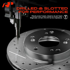 10.30 Inch (261.5Mm) Front Drilled and Slotted Disc Brake Rotors Compatible with
