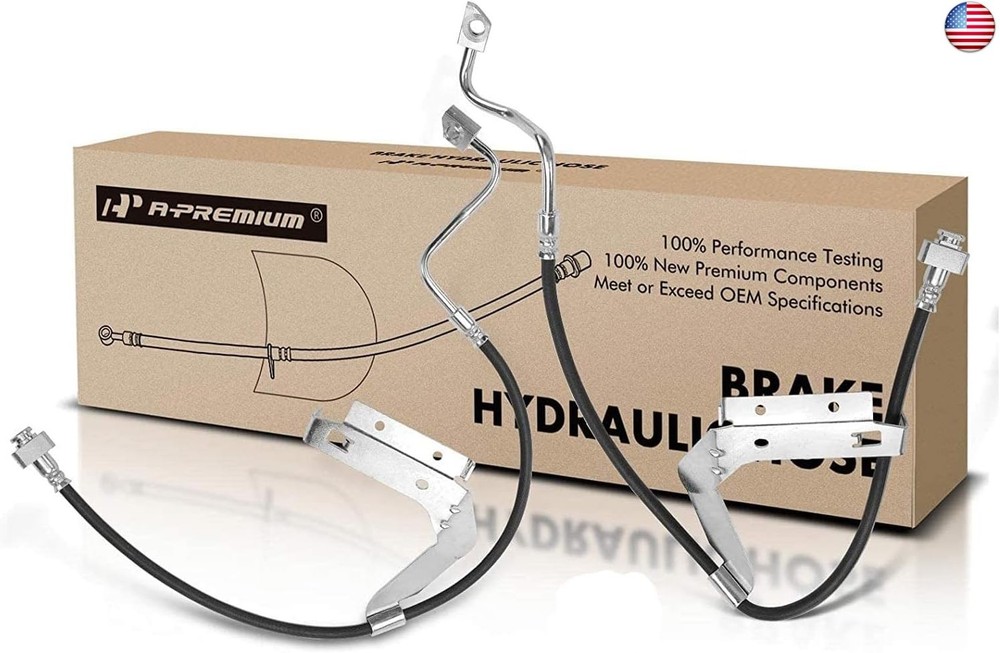 A-Premium Front Driver and Passenger Brake Hydraulic Hoses Compatible with