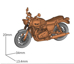 1/64 T120 Classic Retro Motorcycle Model Scene Accessories Colorless 1pc