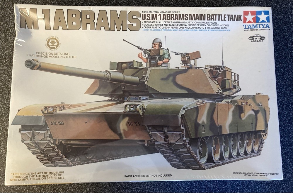 Tamiya 1/35 U.S. M-1 Abrams Main Battle Tank Kit No. 35124A New Sealed