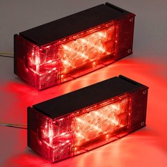 CZC AUTO 2PCS 12V LED Submersible Low Profile Rectangular Trailer Lights, Tail S