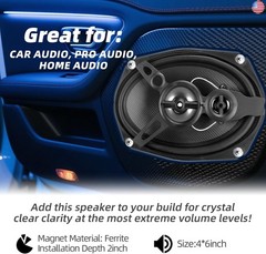 6 * 9-Inch Car Coaxial Speaker 3-Way Full Frequency High Fidelity Audio 300W