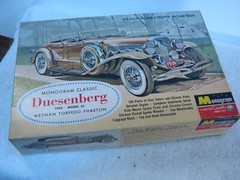 Vintage 1963 Monogram Classic 1934 SJ Duesenberg Model Kit In Original Box