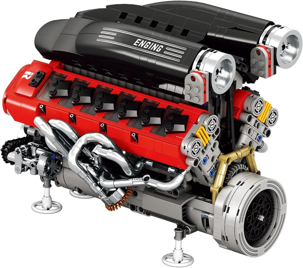 1240 Pcs Visible V12 Internal Combustion Ohc Engine Motor Working Model DIY Kit