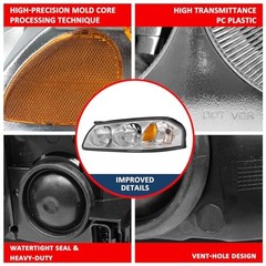 for 2006 2007 2008 2009 2010 2011 A-Chrome Housing Amber Reflector Clear Lens