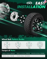 SCITOO 4PCS 1.5″ 5×5.5 to 5×5.5 Wheel Spacers 5×139.7 to 5×139.7 with 1/2″