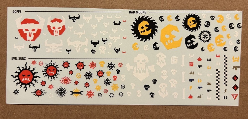 40k Armageddon Transfer Sheet / Decals Orks 11th ed. Free Ship