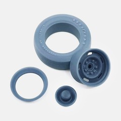 1/25 Resin 15 inch GM Rallye Wheels, Goodyear Polyglas Tires, and Brake Set