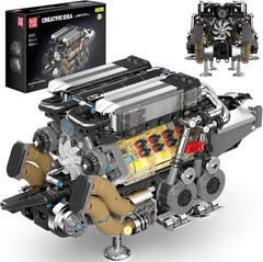 Working W16 Engine Model Kit Toys Building V8 Mini Engine Scale Model for Adults
