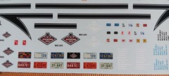 Decal Sheet Diamond Reo 1/25 AMT Black Blue White Stripes Dash License Plates