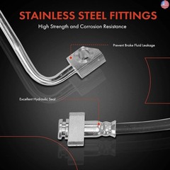 A-Premium Front Driver and Passenger Brake Hydraulic Hoses Compatible with