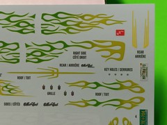 1970 70 Monte Carlo Lowrider 1/25 AMT Decal Sheet Emblems Green White Flames