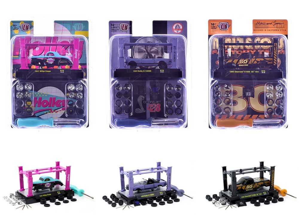 Model Kit 3 piece Car Set Release 78 1/64 Limited Edition by M2 Machines