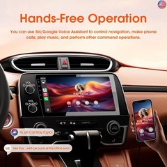 Double Din Car Stereo, 10.1″ HD Touchscreen with Wireless Apple Carplay &