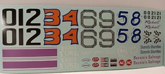 4X GTO Monte 66 Impala 65 Fairlane Modified Stocker 1/25 Race Car Decal Sheet