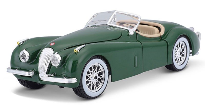 Bburago 22018DGR 1/24 1951 Jaguar XK 120 Roadster Green Diecast