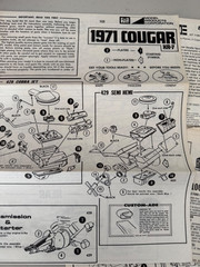 6 VINTAGE INSTRUCTION SHEETS ONLY~MPC AND REVELL MODEL KITS