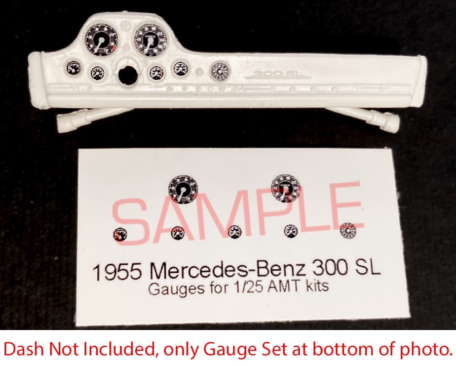 1955 MERCEDES BENZ 300 SL GAUGE FACES for 1/25 scale AMT kits