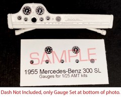 1955 MERCEDES BENZ 300 SL GAUGE FACES for 1/25 scale AMT kits