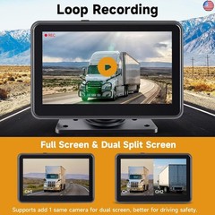 AHD1080P Wired Backup Camera with 7” Touch Screen Monitor, Rear View Camera