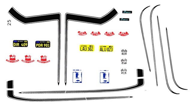 1969 Camaro ZL-1 SPORT STRIPES 1/25th – 1/24th Scale Waterslide Decals