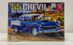 AMT Plastic Model Kit Lot 1/25 55 Chevy Bel Air & Green Hornet Black Beauty