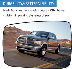Driver Side Heated Mirror Glass Compatible with 2009-2018 Dodge Ram Pick-Up 1500