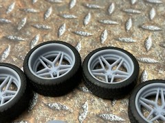 Resin 21/20 Inch “5 Star” Model car Wheels and Tires 1/24 1/25 scale