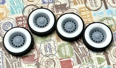 Resin 15-Inch “Artillery” Wheels, W/ Wide Whitewalls,1/24 1/25 Scale