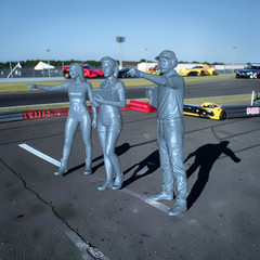 Race Day Figures Set of 3 Resin 3d printed Unpainted Racing Team Model Car