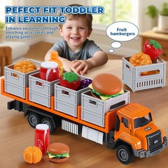 GLW Food Transport Truck Toy for Age 3-8 Kids – 1:55 Alloy 10 Inch, Green