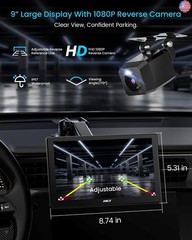 IK5 9″ Wireless Apple CarPlay & Android Auto Screen, Portable Car Stereo