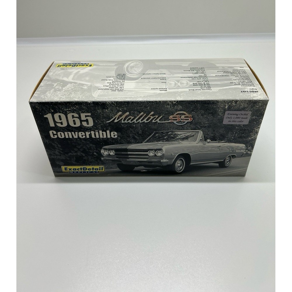 Exact Detail 1965 Chevy Convertible Malibu SS Convertible 1:18 Diecast Model Car